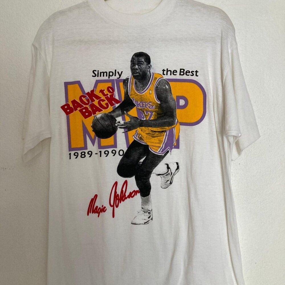 90_S Magic Johnson Lakers Mvp Basketball Nba Sport Tee Shirt
